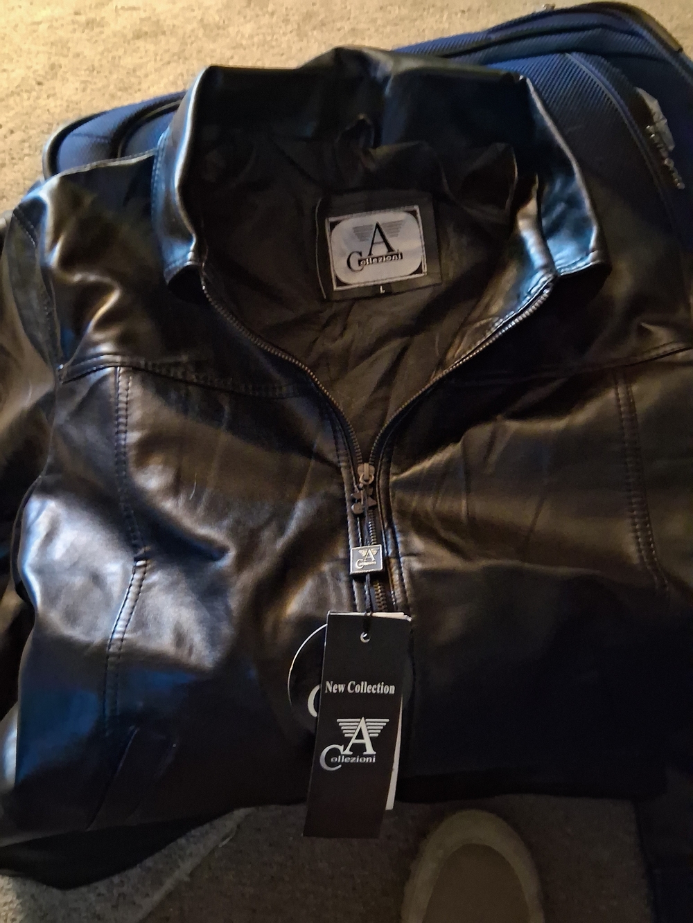 Men’s Black Faux Leather Jacket - New Collection